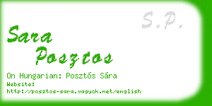 sara posztos business card